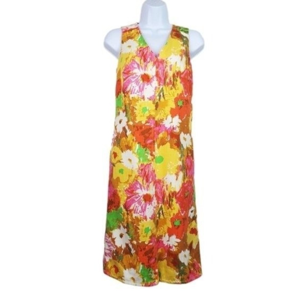 Talbots Womens Peyton Sleeveless Painted Floral Print Sheath Dress Size 4 NWT